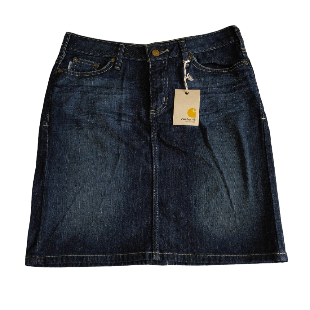 Carhartt Womens Jean Mini Skirt Size 2 Blue Denim Casual